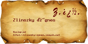 Zlinszky Ágnes névjegykártya